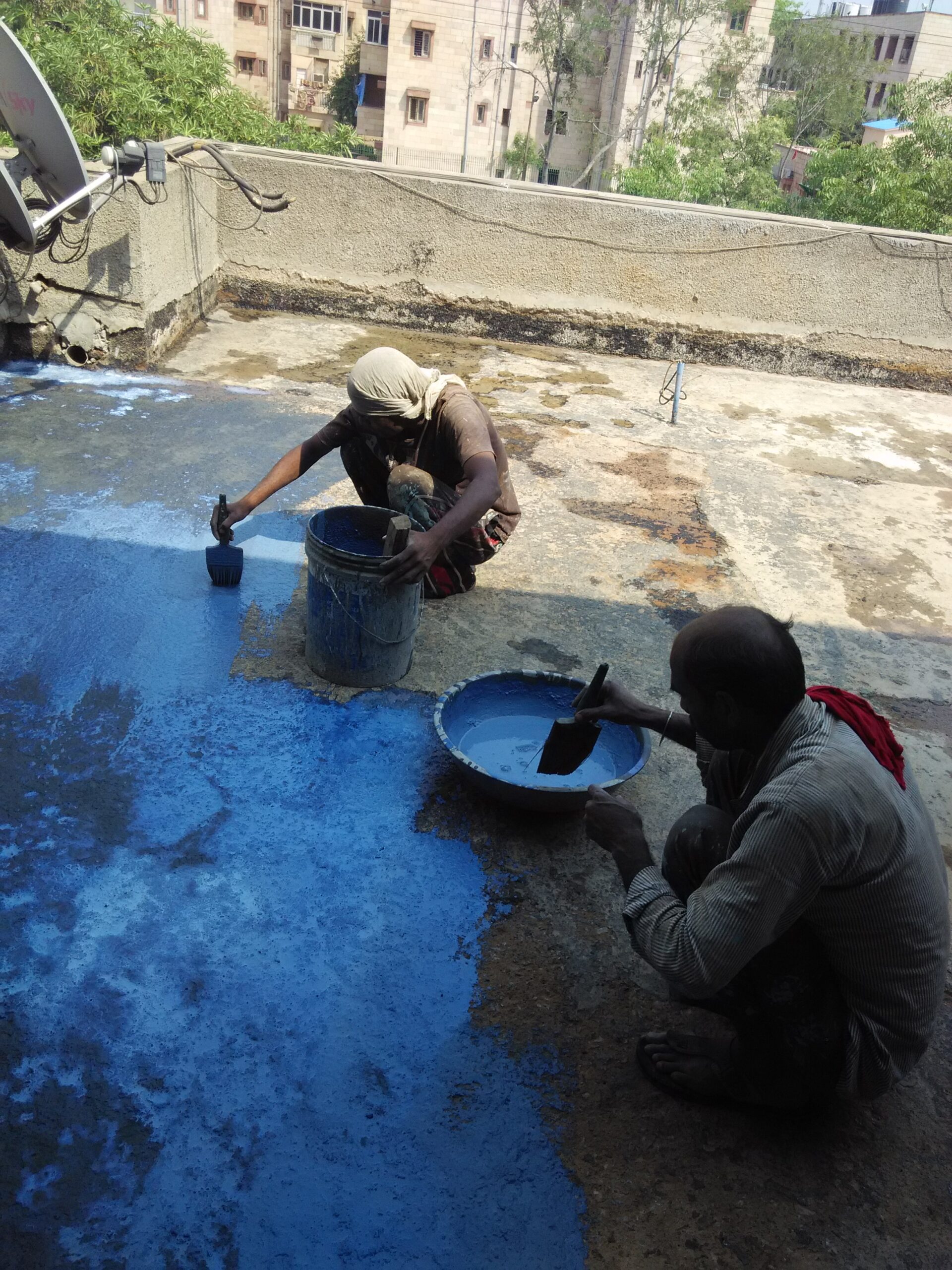 Terrace Waterproofing Terrace Waterproofing with FRP Mash
